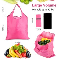 24 Pcs Durable Folding Reusable Grocery Bags Bulk Recycle Shopping Bags with …