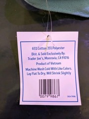 LIMITED EDITION Trader Joe’s mini pastel canvas tote bag white & blue strap