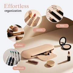 Silicone Makeup Brush Holder Set – Portable Travel khaki