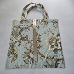 Floral Pattern Foldable Fabric Reusable Shopping Bag Large Multicolor Two-Piece