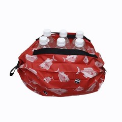Shupatto Compact Bag S Foldable Eco Shopping Bag Red Sea Bream Fish Pattern
