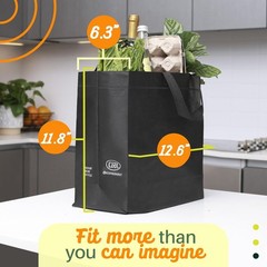 Simply Cool 200 Pack Black Reusable Eco-Friendly Grocery Shopping Bags 12.6″x…