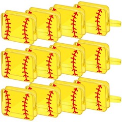 12 Pcs Softball Cosmetic Bag Team 7.09 x 5.51 x 1.77 inches, clear, yellow