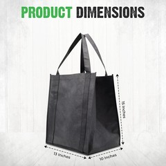 5-Pack Versatile Non-Woven Tote Bags – 13x15x10in, Perfect for Groceries & More