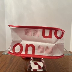 Lululemon Small Red And White Logo Reusable Shopping Bag Logo Read Out READ
