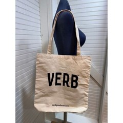 Verb Products Reusable Canvas Tote Bag NWOT “Only Good Stuff” beige & Black