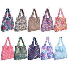 SZUAH Reusable Grocery Shopping Bags 10 Pack, Foldable Tote Bags with Attache…
