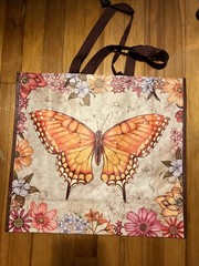 TJ Maxx Reusable Shopping Bag BUTTERFLY 🦋 & 🌸 FLOWERS Tote