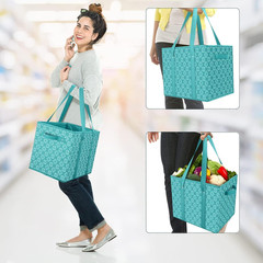 Reusable Grocery Bags 3 Pack Large Collapsible Shopping Tote Upright Box Storage