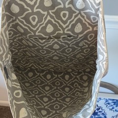 Canvas Tote Eiffel Tower Paris Print with Inner Pocket Faux Leather Handles