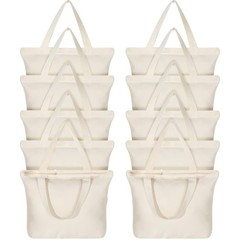 Large Blank Canvas Tote Bag with Zipper – Reusable Cotton Grocery Shopping Bag