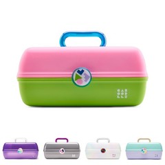 Caboodles On-The-Go Girl Makeup Box, Two-Tone Pink on Neon Green
