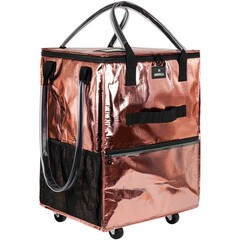 Reusable Grocery Bag On Wheels, Foldable Rolling Tote Bag, 6 Pockets, Collaps…