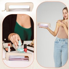 YBEATY Clear Makeup Bag Portable Transparent 7.87 × 2.36 × 1.93 inches, White