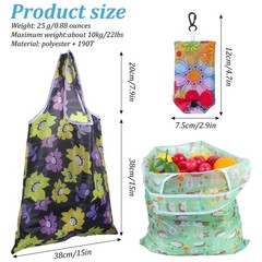 24 PCS Foldable Reusable Shopping Grocery Bags Recycle Travel Pocket Tote