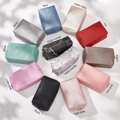 Sohynca PU Leather Cosmetic Bag for Women Minimalism Makeup S, Coffee
