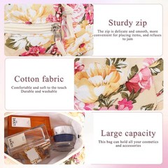 Anfly Makeup Bag, Quilted Cosmetic Bags, Large LTY-HZBTZ-KBQN, Flowers