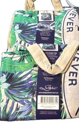 Lisa Pollock Reusable Shopping Bag Tote 2 Pack Golden Retriever Leaf Print
