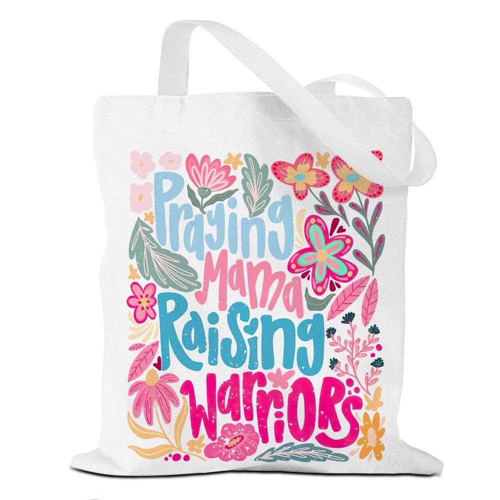 Praying Mama Tote Bag, Canvas Tote Bag, Mother’s Day Christian Gifts for Wome…