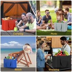 2Pk Insulated Reusable Grocery Bags Collapsible Cooler Bag for Groceries Heav…