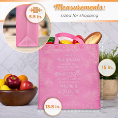Large Reusable Shopping Tote Bag for Women: Hope & Future Inspirational Bible Ve