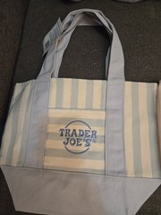 Trader Joe’s Mini Pastel Stripe Canvas Tote Bag Limited Edition Set Of 4