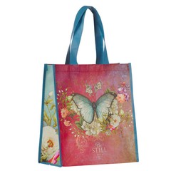 Floral Butterfly Reusable Multicolor Shopping Tote Bag for Women: Be Still –
