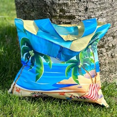 Foldable Lightweight Reusable Grocery Shopping Tote Bag Paradise Washable