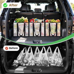 4 Pack Reusable Grocery Bags, Heavy-Duty Shopping Bags with Sturdy Handles, Wate