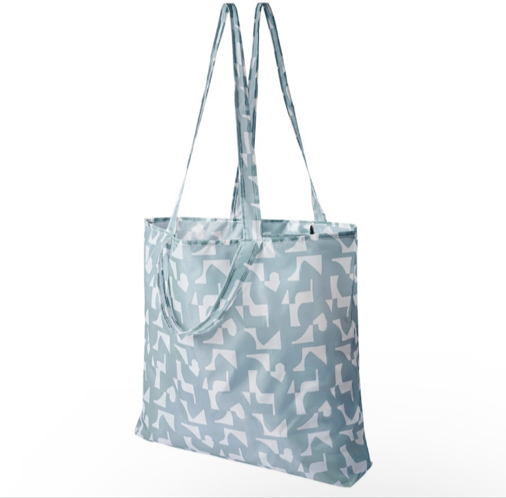 2 PK~IKEA SKYNKE Reusable Blue Gray Shopping Tote Medium Folding Eco Bag