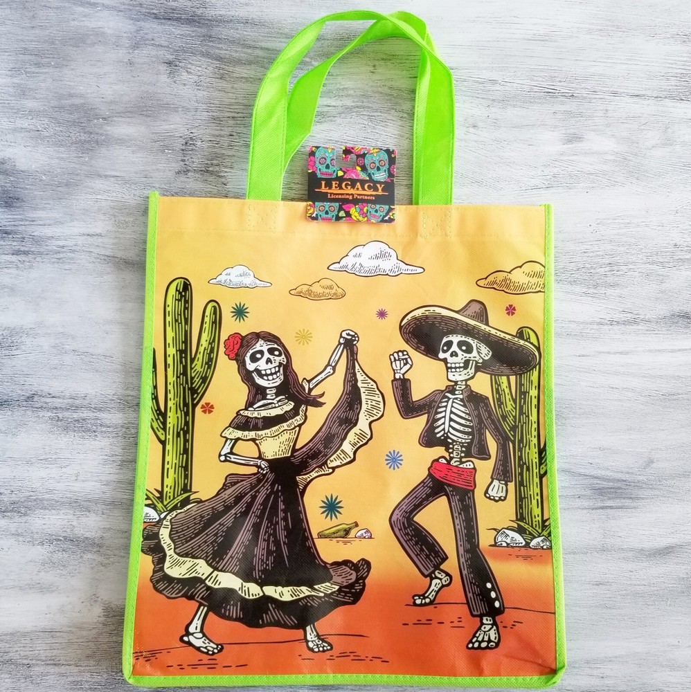 Reusable Shopping Grocery Tote Bag Day of the Dead Dia de los Muertos New