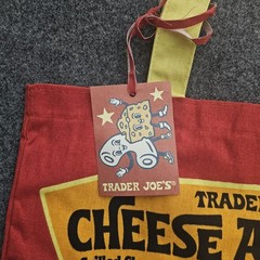 Trader Joe’s Cheese Experience Reusable Tote Grocery Bag 100% Cotton NWT
