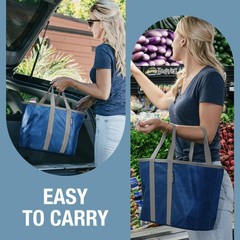 EcoBasket 30L Collapsible Tote Basket 3 Pack – Reusable Grocery Tote That Sta…