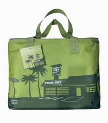 2 X Trader Joe’s 8 Gallons Reusable Insulated Tote Bag Olive Green Dusty Blue