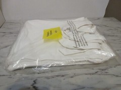 6 Solid white cotton canvas flat tote bags 14.5″ x 13.5″ w/ carry strap handles