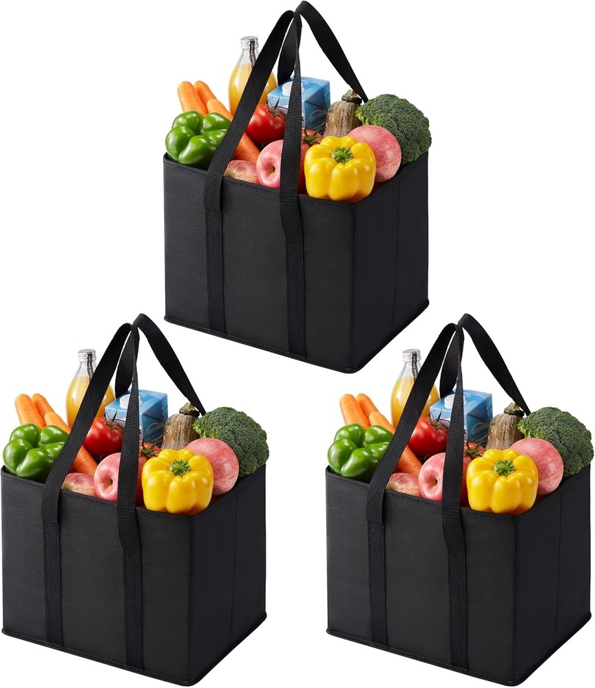 3 Pack Reusable Grocery Bags, Shopping Bags for groceries, Utility Tote with …