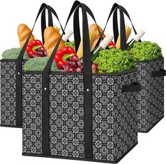 Reusable Grocery Bags [3 Pack],Large Grocery Tote Bag Water Resistant Shoppin…