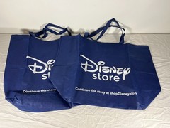 2 Disney Store Reusable Tote Bags w/ Straps Fabric Mickey Mouse ** Review photos