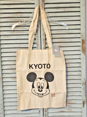 DISNEY KYOTO MICKEY MOUSE TOTE BAG 13 x16 Disney Store Japan Cloth Bag NWT