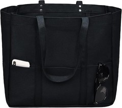 Large Canvas Tote Bag for Women – Utility Work with Zipper Foldable Heavy Duty