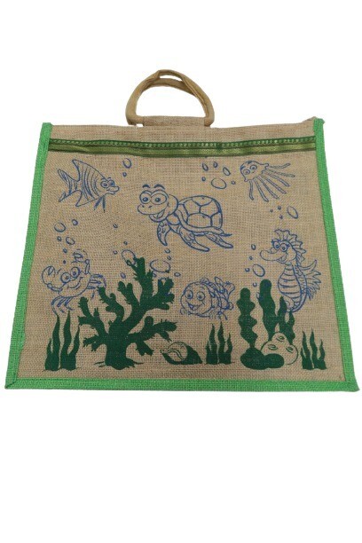 Jute Bag for Lunch Box, Go Green Printed Multi Purpose Jute Bag for Office