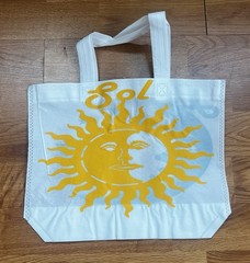 Reusable Foldable Shopping Bags Sun Moon Pattern Non-woven 2-Pack White Blue