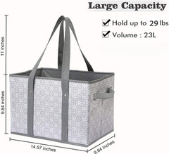 Reusable Grocery Bags 6 Pack Large Collapsible Shopping Tote Box Water Resistant