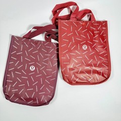 Lululemon 2 Shipping Bag Red Christmas 9.5x12in Reusable Shopping Tote
