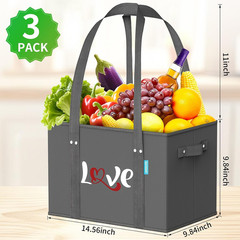 Reusable Grocery Bags Heavy Duty Foldable Shopping Tote Bags with Handles & Rein