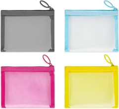 Mini Mesh Pouches(4 Pack), Small Bags with Zipper 4 Colors 4 Pcs
