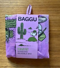 BAGGU SNOOPY CACTUS Purple Pink Uncle Spike Peanuts Standard Reuseable Bag New
