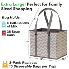Reusable Grocery Bags (3 Pack) – Heavy Duty Reusable Shopping Bags with Box S…