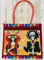 Day Of The Dead Mesh Tote Bag Bolsa De Maya/Mercado De Dia De Los Muertos