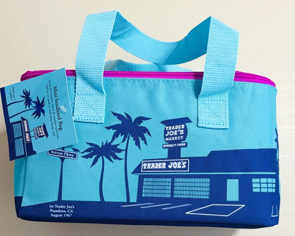 Trader Joe’s Mini Ice Blue Insulated Tote Bag Summer Fun Limited Edition